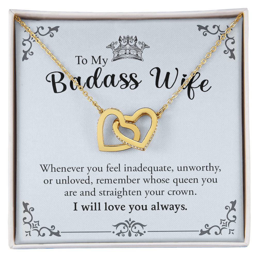 To My Badass Wife | Interlocking Hearts necklace