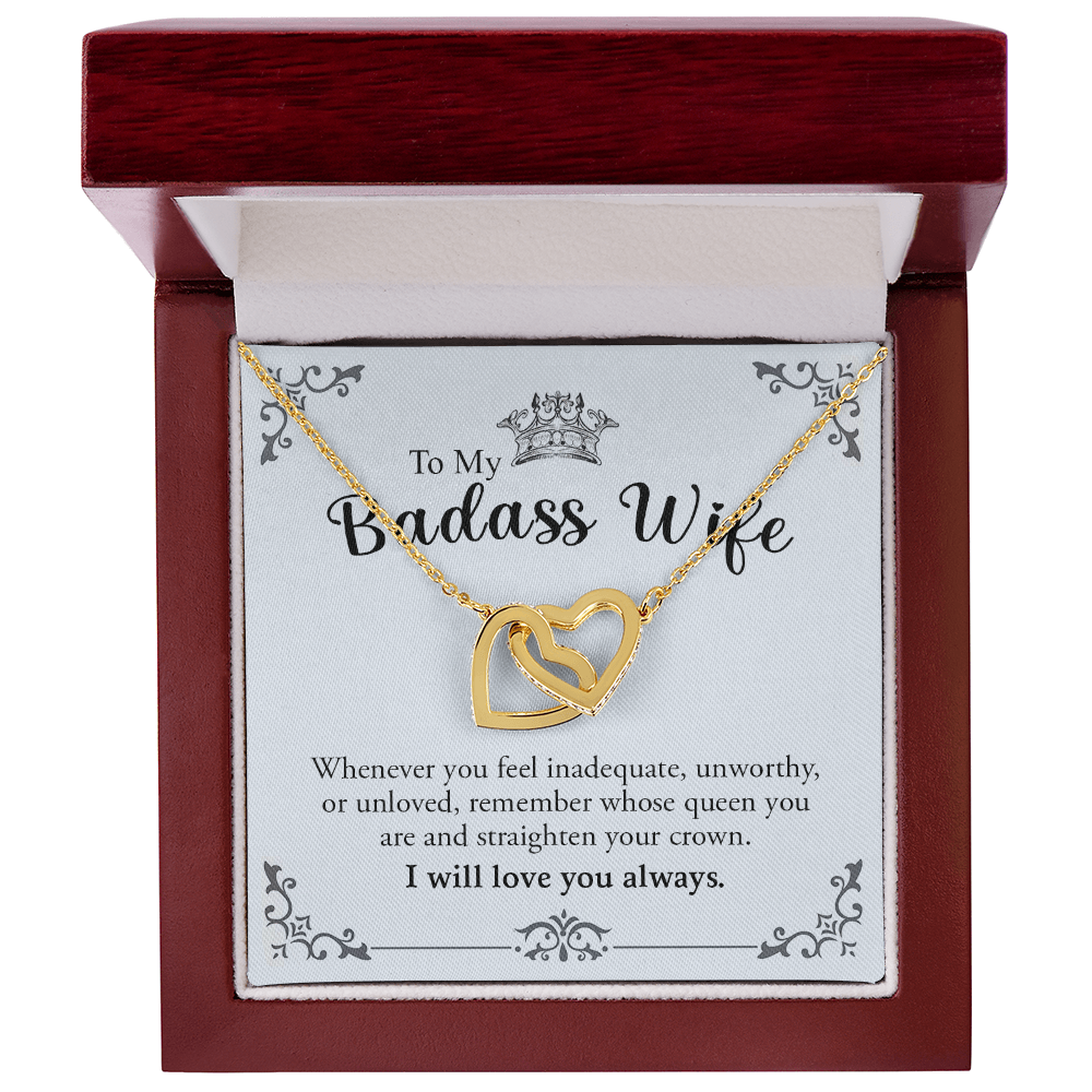 To My Badass Wife | Interlocking Hearts necklace